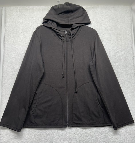 Veste à capuche femme Eileen Fisher marron manches longues fermeture éclair intégrale (T5)