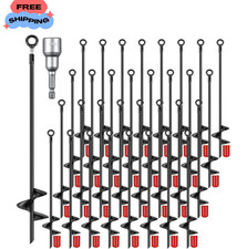 Chumia Earth Anchor Set 18 inch Metal Spiral Stakes for Trampoline Canopy