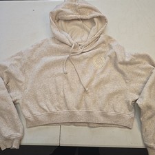 PINK Victoria's Secret Women's Large L Oatmeal Beige Everyday Cropped Hoodie