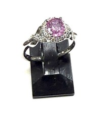 Pink Sapphire 0.88 & Diamonds 0.25 Platinum E...