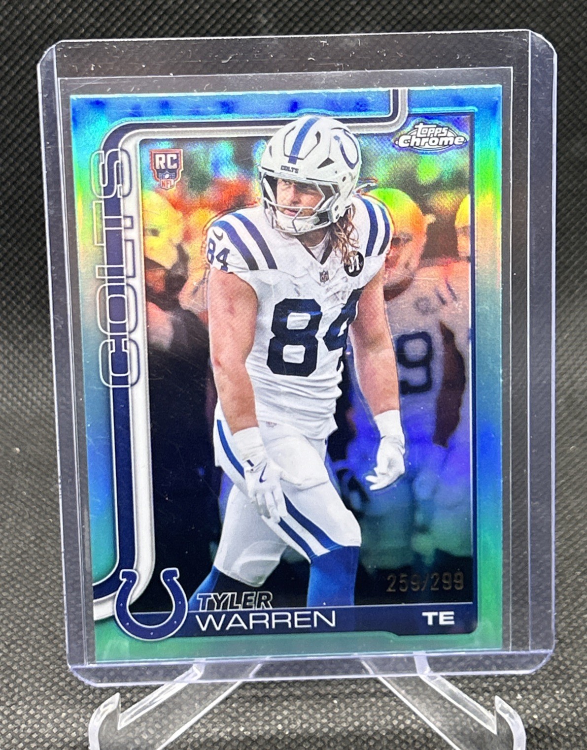 2025 Topps Chrome Rookies Tyler Warren RC #346 Teal Refractor /299 Colts