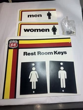 Original 1970’s Phillips 66 Restroom Sign Kit. NOS gas Station Advertising