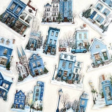 Winter Christmas Snow Town Stickers Junk Journal Collage Scrapbooking