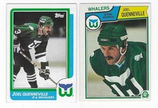 Lot of 2 Different Hartford Whalers Joel Quenneville Vintage Hockey Cards