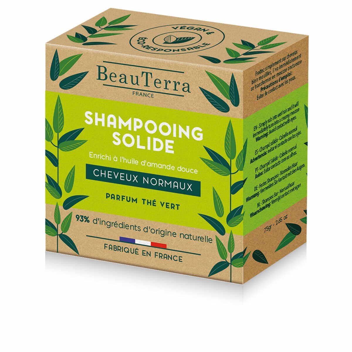 Shampoo Solido Beauterra   75 g Tè Verde