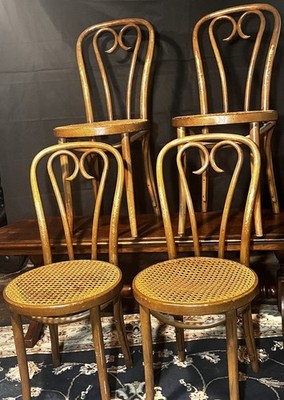 Vintage Polish Bentwood Dining Chairs   Thonet/Kohn - 20s 30s - Original Cane
