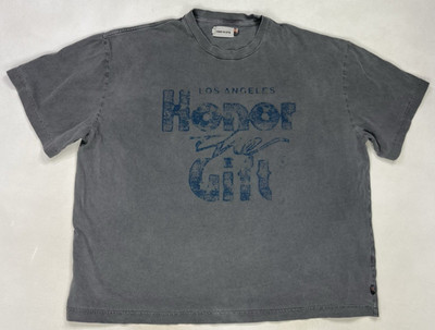 Honor The Gift Graphic T-shirt Men XL Oversized Gray Short Sleeve