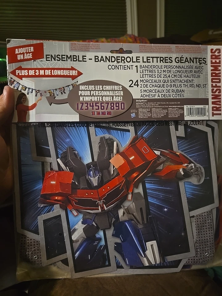 Transformers Birthday 10ft Banner With Custom Numbers Official Licensed New - Image 2 of 3