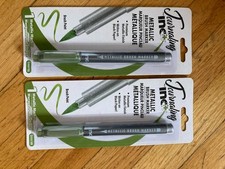 2 PK Inc. Journaling Micro Tip Brush Pen Green Ink No Bleed Quick Archival Ink