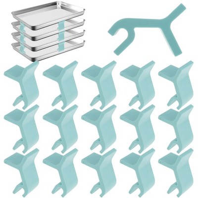16 PCS Baking Sheet Stackers Reusable SpaceSaving Tray Holder 5x3x2.5 cm