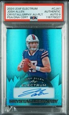 2024 Leaf Electrum Crystal Platinum /6 Josh Allen Auth Auto PSA 9 Pop 1 Rare!
