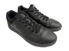 On Running THE ROGER Advantage All Black Vegan Leather Sneakers