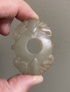 1Pc Certified white Burma Natural A Jade jadeite Pendant Circle DIY