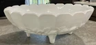 Vintage Indiana White Milk Glass Oval Footed Fruit Bowl