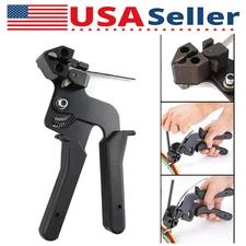 1x Black Metal Gun For Stainless Steel Cable Zip Heavy Cable Tie Gun Fasten Tool