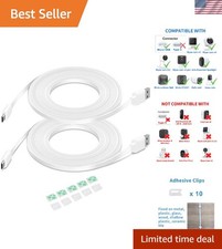 Versatile 2Pack 10FT Micro USB Extension Cables for Indoor Security Cameras