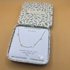 Stella Picciotto Delicate 14kt Gold Plated Sterling Silver Necklace Mama New