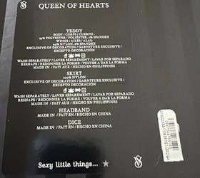 Rare! Victoria&rsquo;s Secret, Sexy Little Things, Queen Of Hearts Costume, L