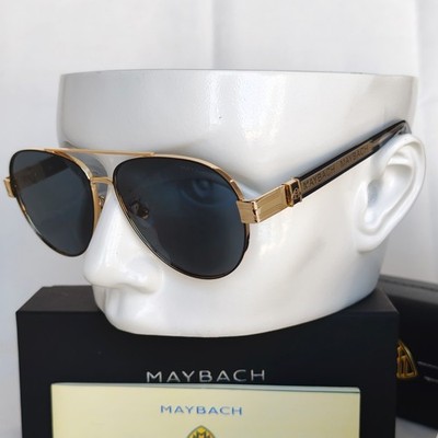 MAYBACH Aviator Sunglasses Dark Grey Lens Gold Frame with Case Unisex Eyewear