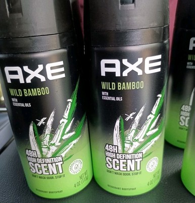 (6) AXE Wild Bamboo Body Spray 4 oz Deodorant New Discontinued Rare Find