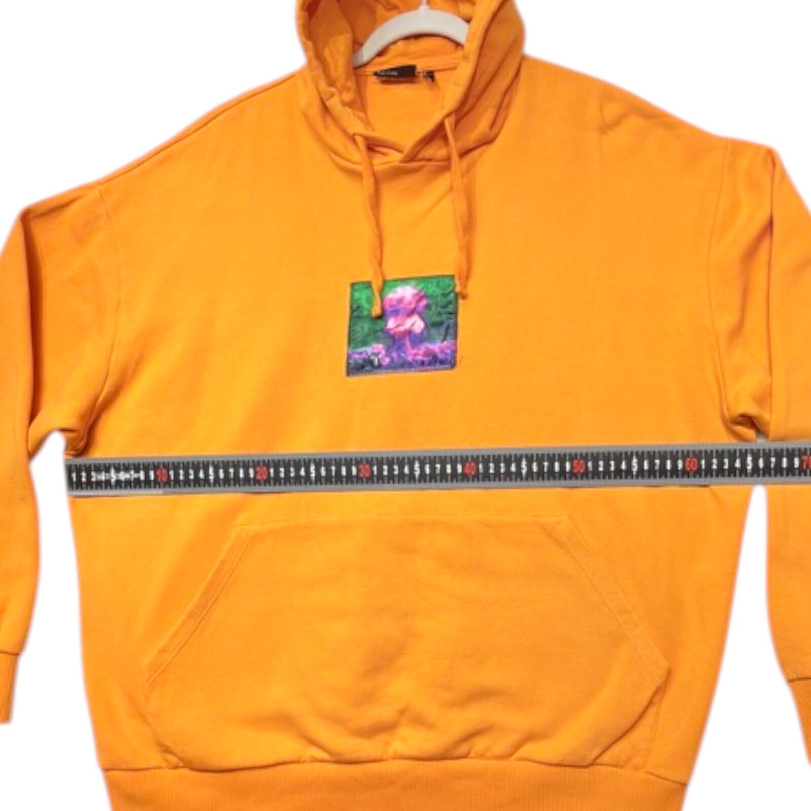Asos Nuke Hoodie Men's UK Size L Orange Embroidered Logo Drawstring Elasticated image 9
