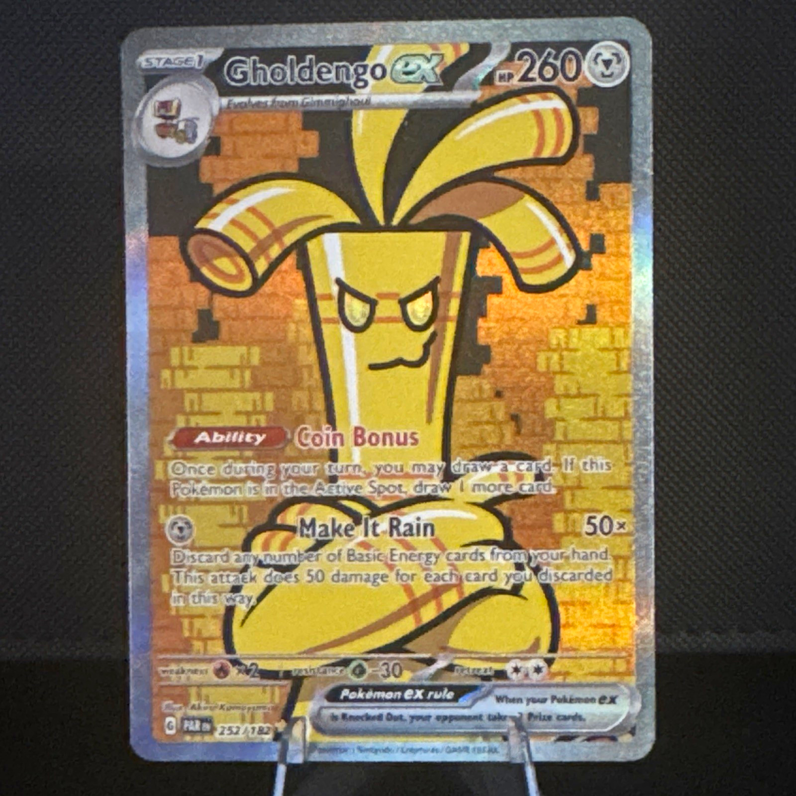 Pokemon TCG Gholdengo ex 252/182 IR SV04 Paradox Rift Holo English