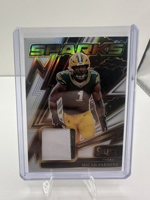 2025 Panini Select - Sparks Micah Parsons #SPK-MPS White Prizm /99 (MEM) Packers