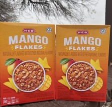 2 Boxes HEB H-E-B Mango Flakes Cereal 18 oz Box Each