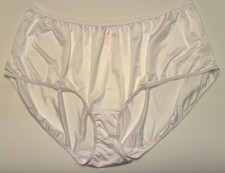 White NYLON PANTIES Plus Size 15 4XL - 5XL Granny BRIEF NOS Silky Sheer Comfort