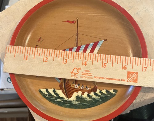 "Placa de madera decorativa noruega de colección de 7"" diseño de barco vikingo" - Imagen 4 de 4