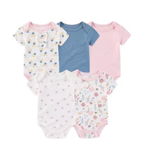 5 Pcs Fashion Cartoon Short Sleeve Baby Boy Girl Bodysuits Soft Newborn