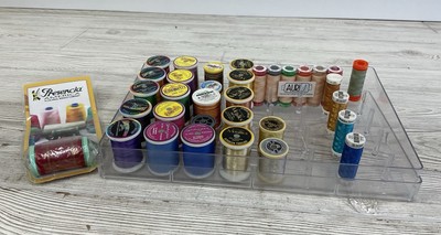 Lot Of 35 Assorted Embroidery Threads - Multiple Brands & Styles W/Case /sb