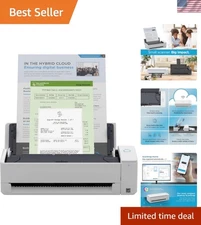 iX1300 Portable Document Scanner - Perfect for Home & Office, White Finish
