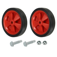 6" Universal Plastic Air Compressor Wheel with 0.5" Hole Black, Red, 2Pcs