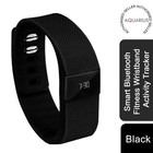 Black Aluminum Alloy Smart Fitness Tracker with Soft Rubber Strap, 2023 Model