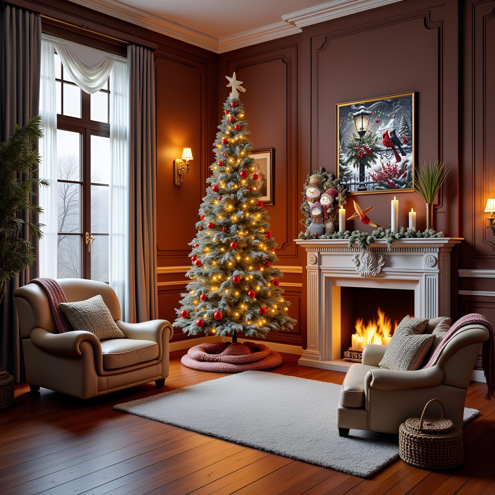 Christmas Diamond Art Kits for Adults - Cardinal Birds Diamond Painting Kits for