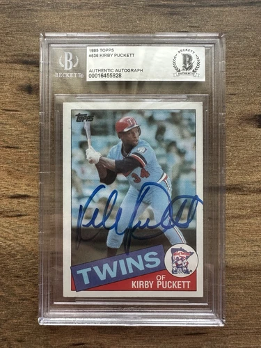 Kirby Puckett Autographed 1985 Topps Rookie Card #536 Twins Beckett