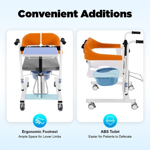Hydraulic Patient Lift Wheelchair 220LB For Elderly Transfer Chair Nursing Chair