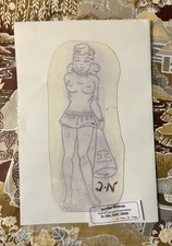 Vtg PINUP Cheer Acetate Tattoo Stencil By Mike Malone, From Sailor Jerry Flash