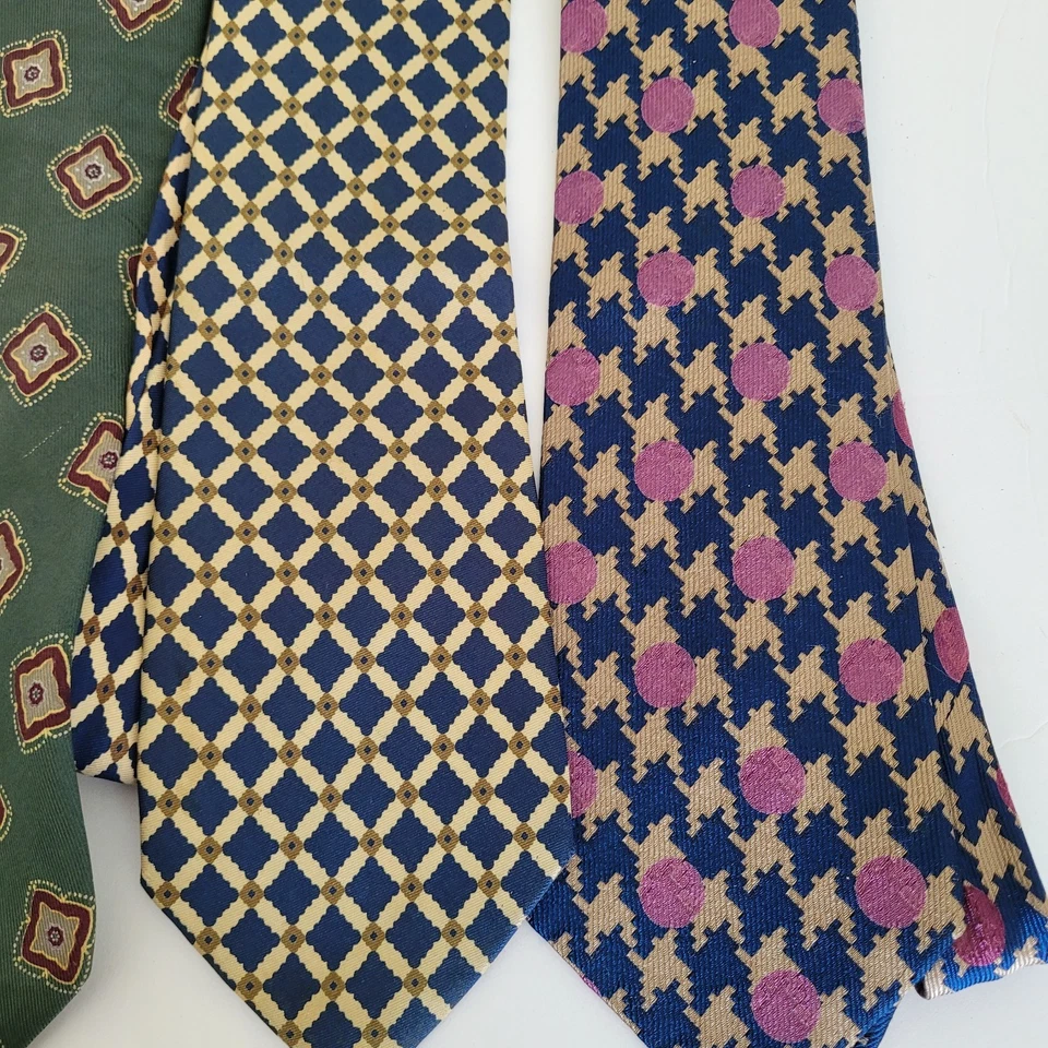 Lote de 5 corbatas para hombre Paul Smith con corbata para cuello abstracta seda boho azul gris Foto 4 de 4