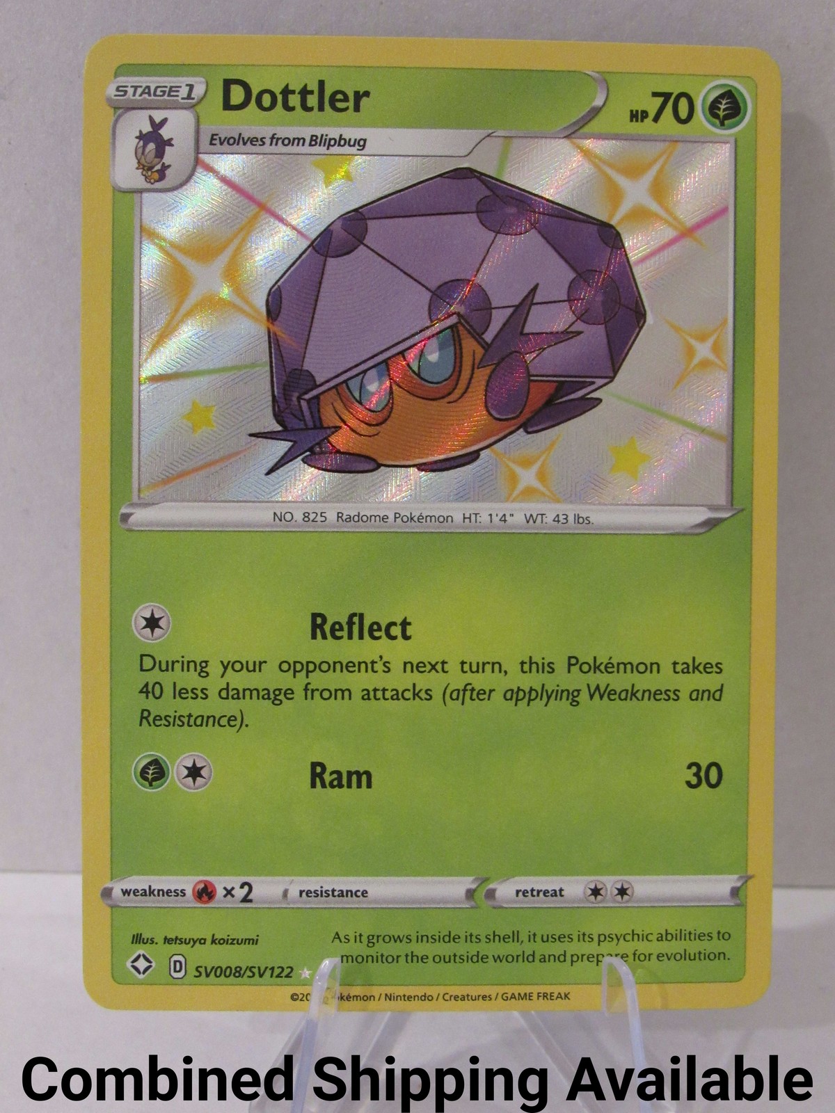 Dottler SV008/SV122 Shining Fates: Shiny Vault NM Baby Shiny English Holo 15764