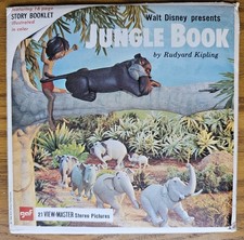 Vintage 1966 Walt Disney Jungle Book View Master 3 Reel Set Book Packet B363