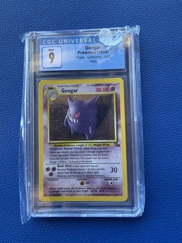 CGC 9 Gengar 5/62 Fossil Holo Rare Unlimited 1999 Pokemon TCG English