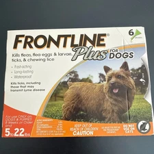 FRONTLINE Plus Dog for Small 5 to 22 Pounds Dogs - 6 Doses