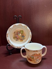 Royal Doulton Bunnykins 2pc Nursery Set Bowl and 2 Handle Hug-A-Mug Bone China