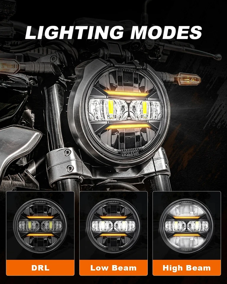 Par de faros LED altos-bajos para Triumph Speed Street Triple Rocket 5,75" E MARCADOS Foto 2 de 4