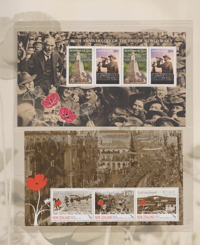 MINT 2008 AUSTRALIA + NEW ZEALAND NZ JOINT ISSUE END OF WW1 STAMP PACK - Picture 2 of 2