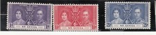 St Lucia 1937. Coronation. King George VI and Queen Elizabeth, SC 107-109, MLH. 