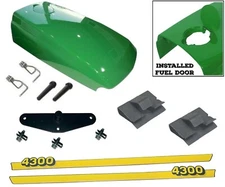 New Upper Hood with Assembled Fuel Door /Catch /Clips Fits John Deere 4300