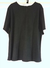 WOMEN'S BLACK SHORT SLEEVE SIZE 2X, 100% POLYESTER by REBECCA MALONE MADE IN USA